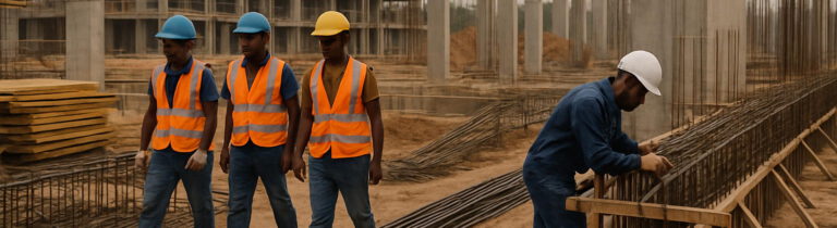 Équipements de protection individuelle pour les ouvriers sur chantier