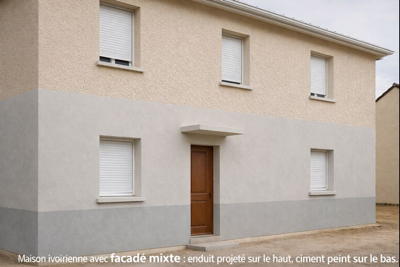 Maison présentant plusieurs finitions de façade