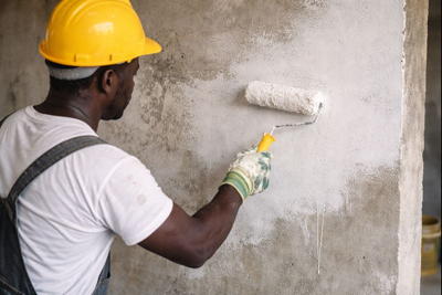 Application au rouleau d’une couche de préparation sur un mur