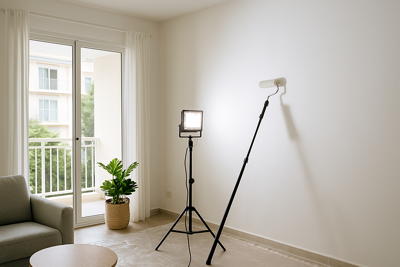 Projecteur LED utilisé pour contrôler la surface d’un mur
