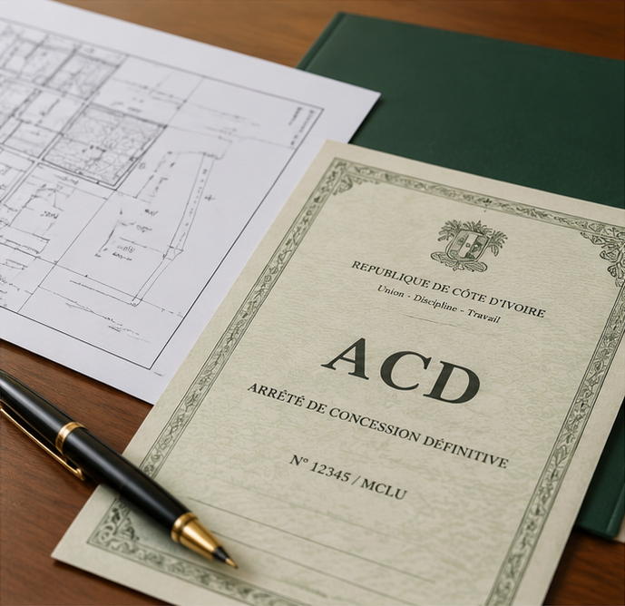 Illustration d’un document ACD accompagné de plans de parcelle