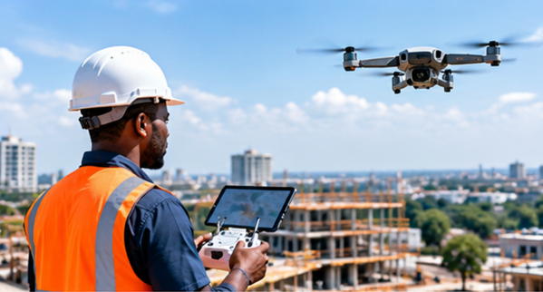 Professionnels ivoiriens appliquant des mesures de sécurité sur un chantier de construction