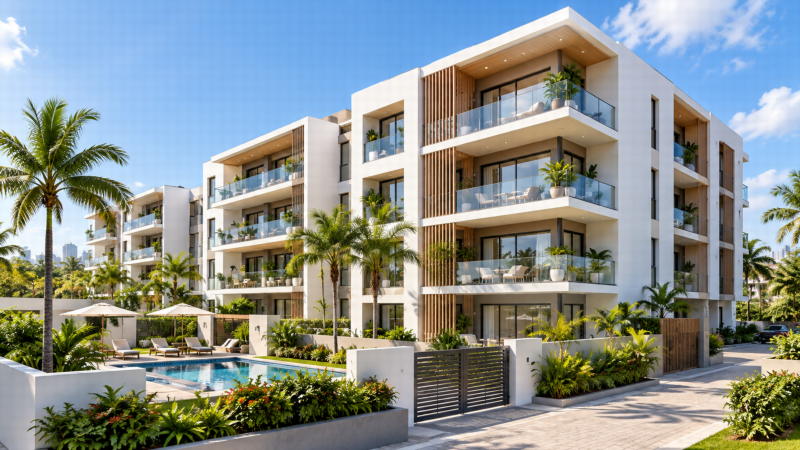 Immeuble résidentiel moderne avec balcons