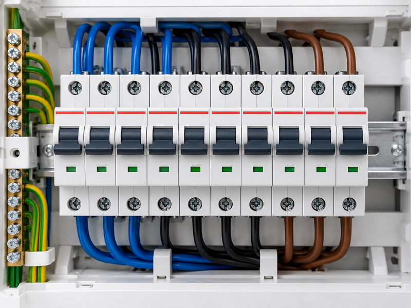 Disjoncteurs modulaires et protections électriques dans un tableau résidentiel