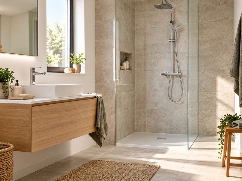 Douche et salle de bain moderne