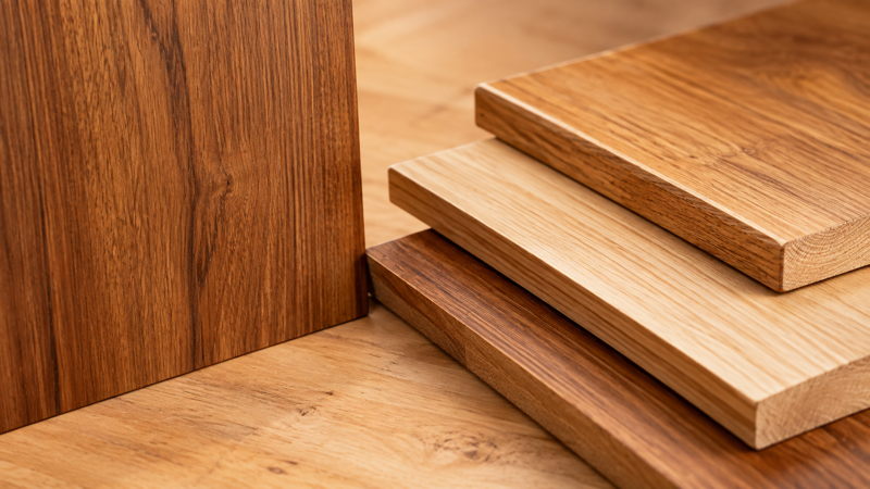 Échantillons de bois et panneaux pour menuiseries intérieures