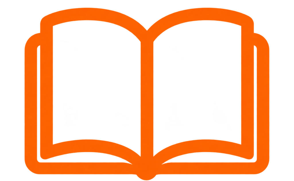 Icône livre ouvert orange