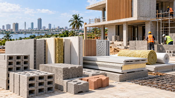 Matériaux de construction innovants présentés sur un chantier en Côte d’Ivoire
