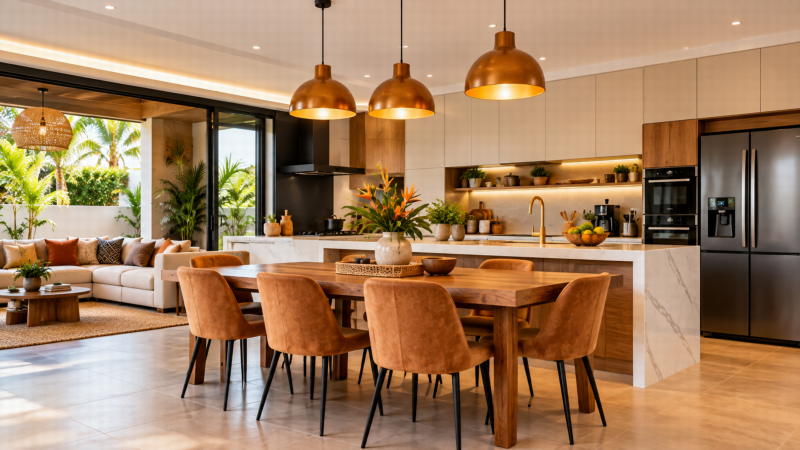 Cuisine moderne équipée dans un logement en Côte d’Ivoire