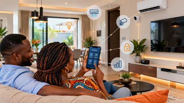 Maison connectée pilotée depuis un smartphone en Côte d’Ivoire
