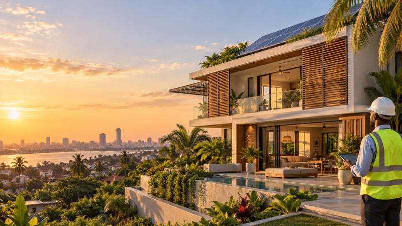 Bâtiment moderne intégrant des solutions de performance énergétique en Côte d’Ivoire