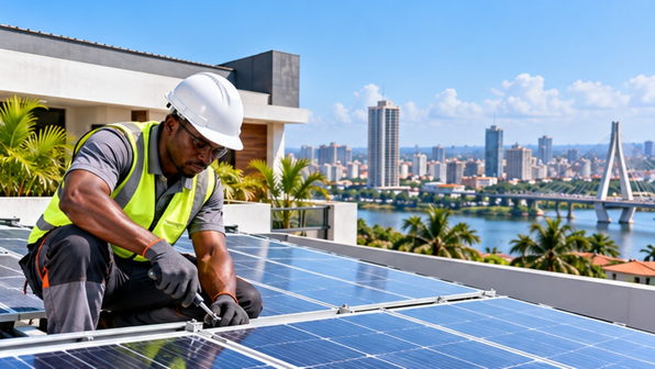 Installation photovoltaïque sur une toiture en Côte d’Ivoire