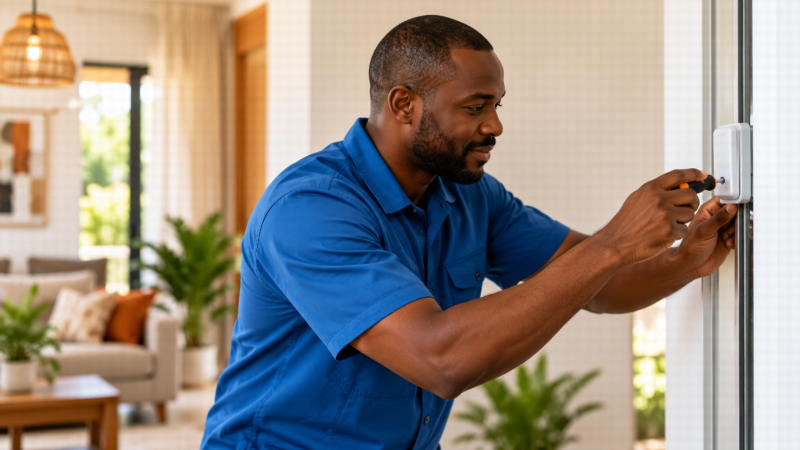 Professionnel ivoirien intervenant dans un logement